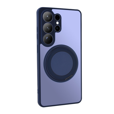  Magnetic Phone Case with 360° Rotating Stand for S26 Ultra, Dark Blue