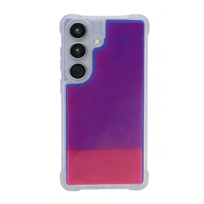  Glow-in-the-Dark Two-Tone Liquid Sand Phone Case for S26, Pink