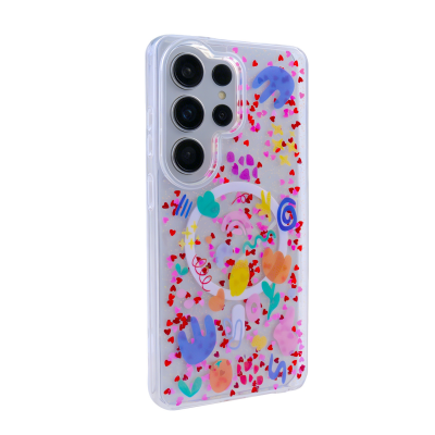  Colorful Cartoon Pattern Clear Protective Cover for S26 Ultra