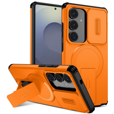  S26 Plus Hidden Kickstand Armor Design Protective Case, Orange