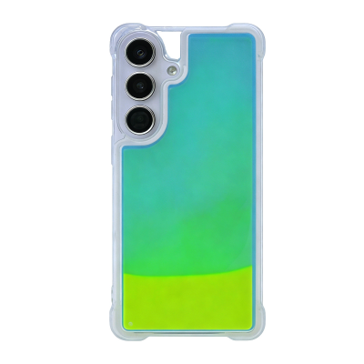  Glow-in-the-Dark Two-Tone Liquid Sand Phone Case for S26 Plus, Yellow