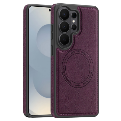  Shockproof PU Back Panel Magnetic Phone Case for S26 Ultra, Purple