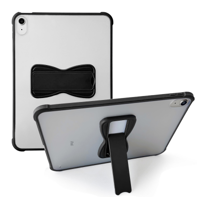  Clear iPad Case with Bow-Shaped Kickstand for  Air 4 / Air 5 10.9 Inch / Air 11 2024, Black