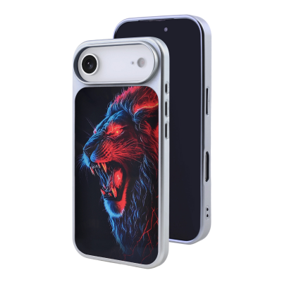 Red & Blue Glow Electric Lion Art Case for iPhone  Air, Blue