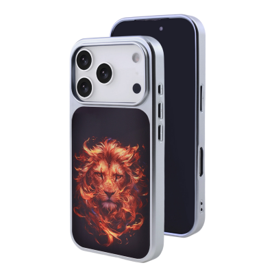  Blazing Lion Art Case for iPhone 17 Pro Max, Gold