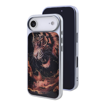  Golden Tiger Phone Case for iPhone Air - Marbled Ink Art Print, Brown
