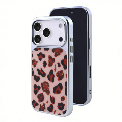 Electroplated Magnetic Leopard Print Phone Case for iPhone 17 Pro - Glitter Brown Cheetah Pattern Cover