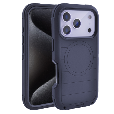  Durable Striped Texture Phone Case for iPhone 17 Pro, Black