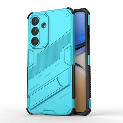  Armor Texture Phone Case with Foldable Hidden Stand for S26 Plus, Blue