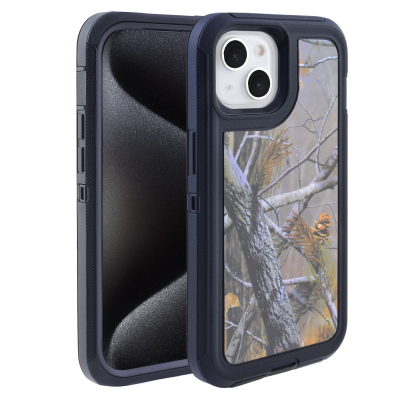 Real Tree Camo Phone Case for iPhone 13 - Shockproof and Scratch-Resistant Protective Cover, Black