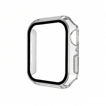  PC Case with Built-in Tempered Glass for iWatch Series 4/5/6/SE (44mm), Clear